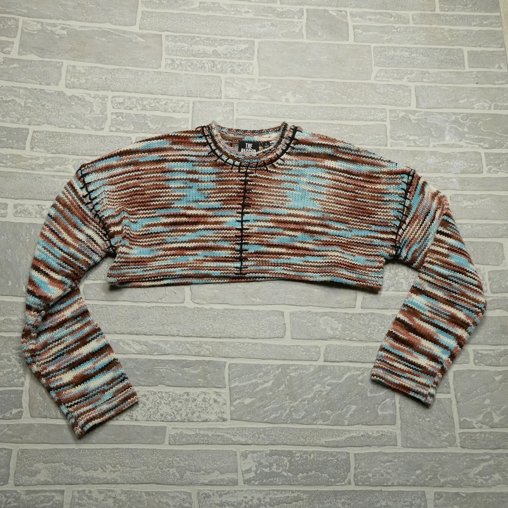 The Ragged Priest Sweater‎ Top Womens Small Ultra Crop Long Sleeve Cable Knit